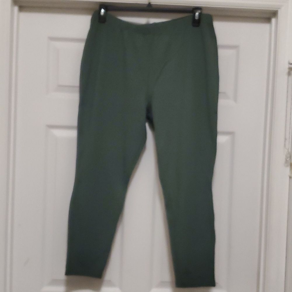 Woman within green leggings